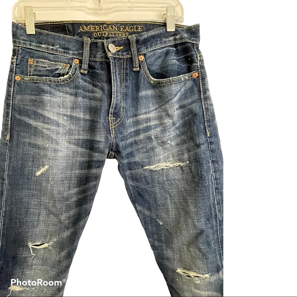 American Eagle Outfitters mens distressed jeans Size 28/30 . Straight leg - Picture 3 of 8